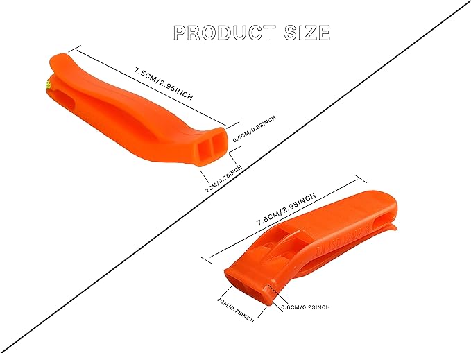 2 Pack Emergency Survival Whistle, 3-in-1 Emergency Whistles with Compass and Thermometer, Loud Safety Whistle with Lanyard for Outdoor Hiking