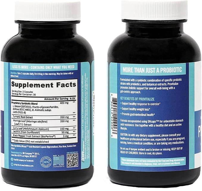 BB Company Provitalize | Probiotics for Women, Menopause | Joint Support, Sexy Midsection Curves, Digestive Health, Menopause Bloat | Turmeric Curcumin Moringa | Packaging Vary | 2 Pack