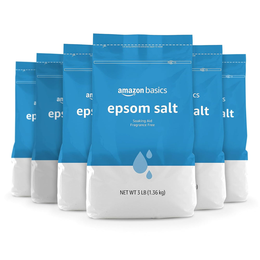 Epsom Salt Soak | Magnesium Sulfate USP | 3 lb | 6-Pack for Relaxation