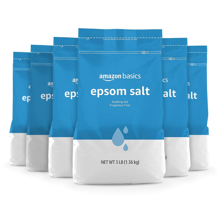 Epsom Salt Soak | Magnesium Sulfate USP | 3 lb | 6-Pack for Relaxation