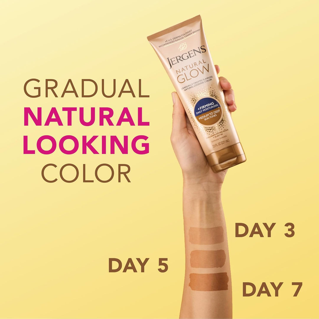 Jergens Natural Glow Firming Self Tanner Lotion | Fair to Medium Skin | 7.5 Fl Oz