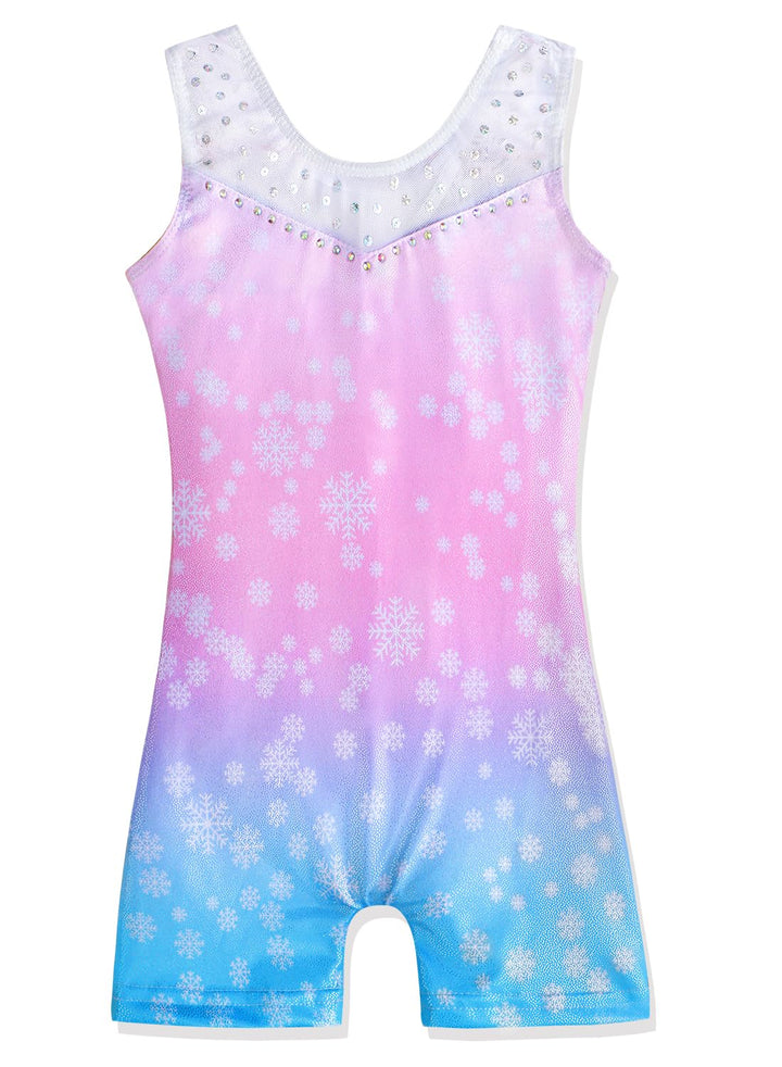 DAXIANG Gymnastics Leotards for Girls Leotard for Girls Gymnastics Outfit Shorts Dance Unitard Biketards Hot Blue Pink Stars