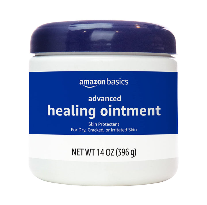 Amazon Basics Healing Ointment & Skin Protectant for Dry & Cracked Skin and Chapped Lips, Fragrance Free, 14 Oz (Pack of 1)