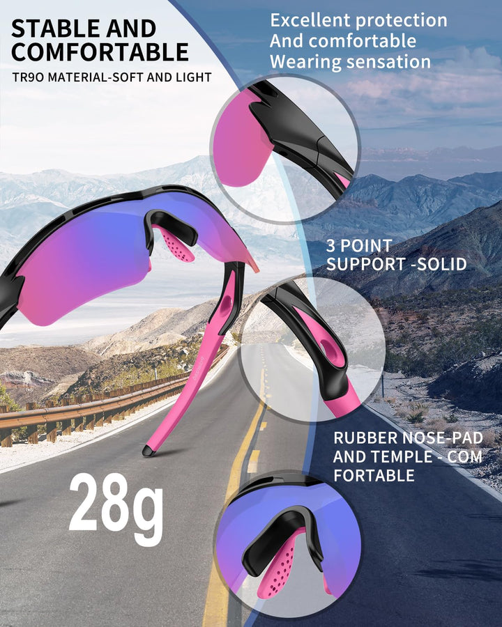 Polarized Sports Sunglasses for Men Women Youth Baseball Cycling Running Driving Fishing Tennis Golf Motor TAC UV400 TR90