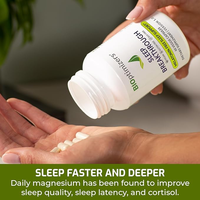 BIOptimizers Sleep Breakthrough Capsules - Natural Support Supplement | Calming Relief Aid for Adults | Non-Habit Forming | 60 Capsules