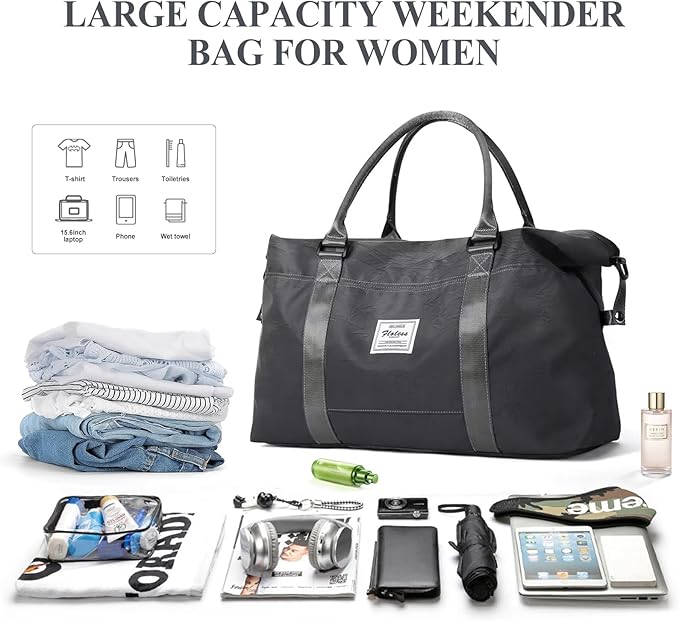 Travel Duffel Bag,Sports Tote Gym Bag,Shoulder Weekender Overnight Bag for Women