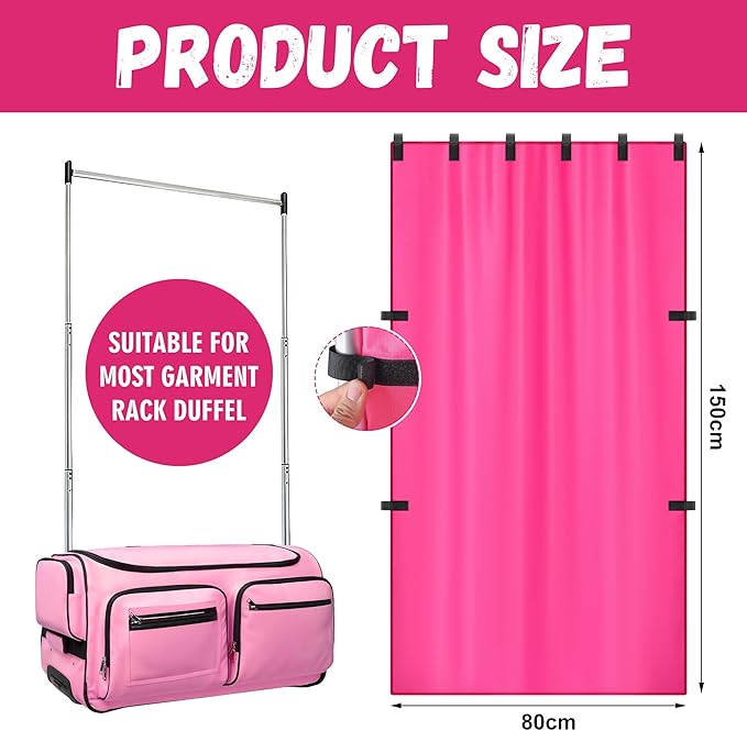 RunNico 59'' x 31.5'' Privacy Curtain for Dance Bag, Portable Dancer Changing Curtain with Storage Bag, Backstage Privacy Changing Room for Training Competition Backstage Outdoor Camping (Red)