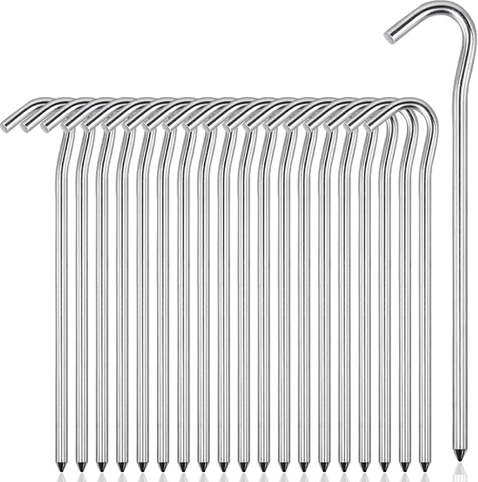 RIY 7" Camping Tent Stakes Aluminum Lightweight Camping Canopy Stakes Pegs