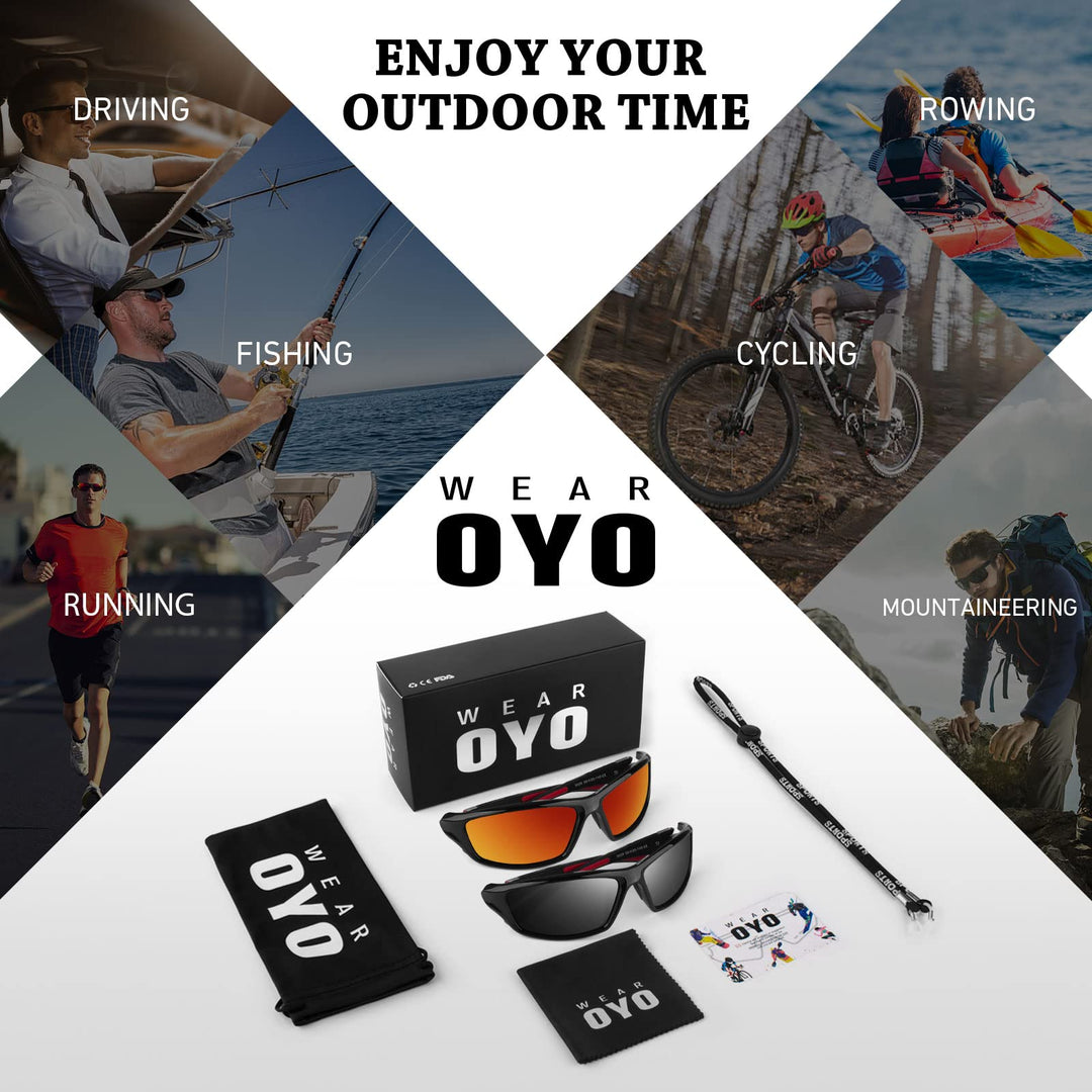 WEAROYO Polarized Sports Sunglasses for Men Women,Cycling Running Driving Fishing Trekking Sun Glasses 100% UV Protection