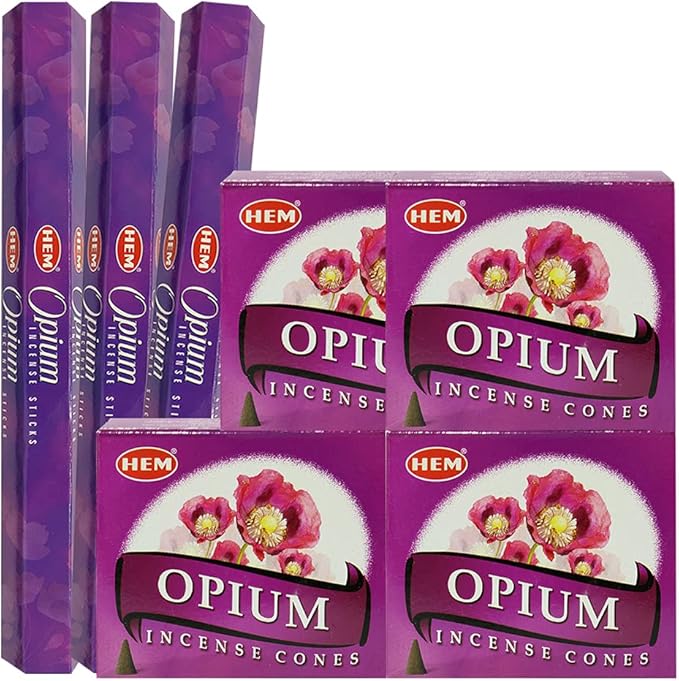 Opium Incense Sticks and Cone Incense Holder Variety Pack Bundle insence insense insienso