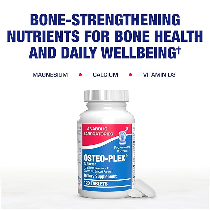 Osteo-Plex Bone Health Supplement for Women - Clinical Formula Bone Strength Supplement with Magnesium Calcium Vitamin D3 & Trace Minerals Complex - Easy to Swallow Gentle Tablets (120 Count)
