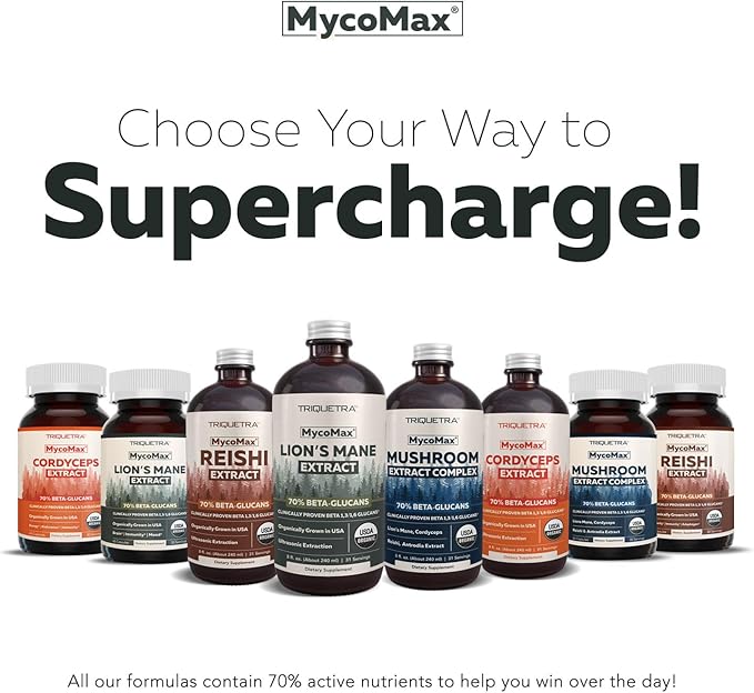 Organic Cordyceps Mushroom Extract - 70% Beta Glucans - Highest Active Nutrient Levels, Max Potency Cordyceps Capsules, US Grown + Ultrasonic Extraction - Performance, Immunity & Energy - 60 Capsules