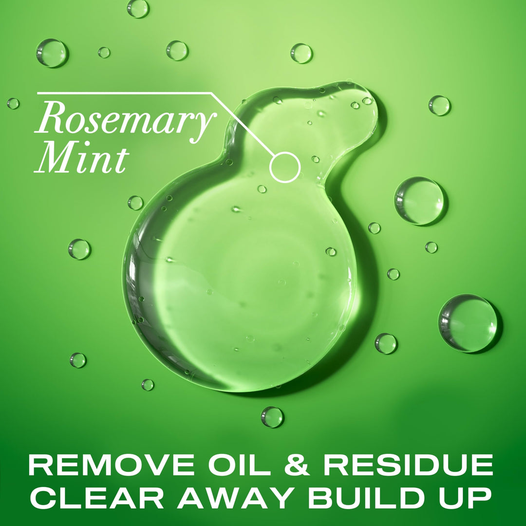 OGX Extra Strength Refreshing Scalp + Rosemary Mint Shampoo, Clarifying Wash Visibly Helps Remove Oil & Residue to Clear Away Buildup, Sulfate-Free Surfactants, 13 fl. Oz