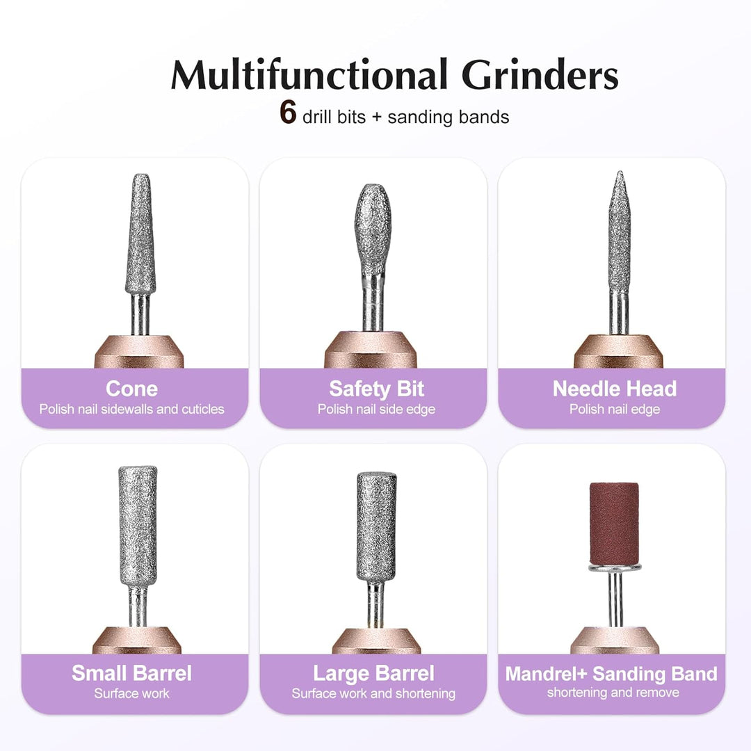 Professional Electric Nail Drill File Kit | Portable Acrylic & Gel Nail Tools
