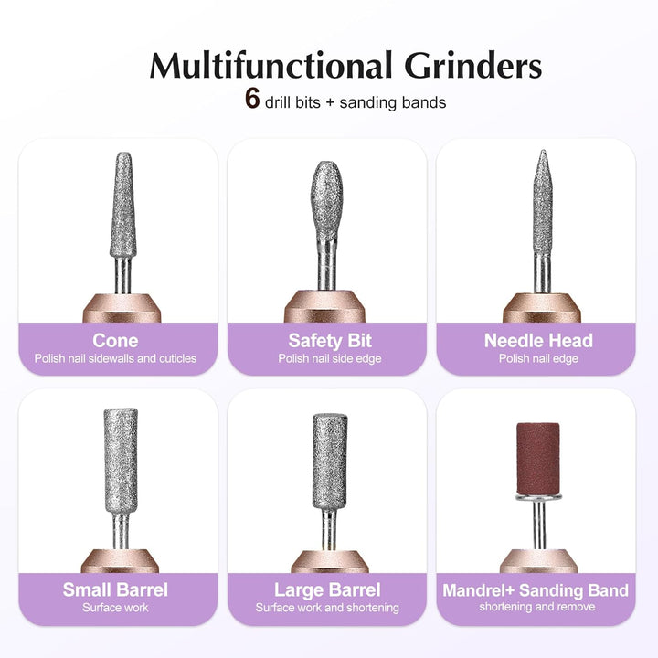 Professional Electric Nail Drill Kit | Portable Acrylic & Gel Nail File Tools