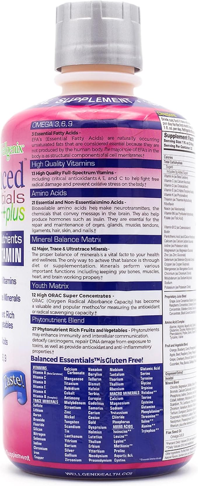 Balanced Essentials 2 Pack Natural Liquid Nutritional Supplement Vitamin 32 Ounces Very Berry S-BE32