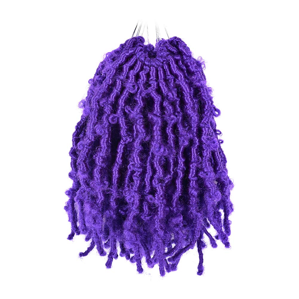 Niseyo Purple Butterfly Locs Crochet Hair 12 Inch 1 Pack Pre-Looped Distressed Locs Crochet Braids (Purple)
