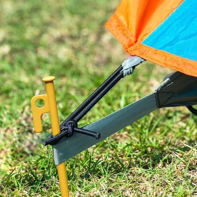 8 Pack Tent Stakes Heavy Duty 12 inch Steel Tent Pegs for Camping Unbreakable and Inflexible