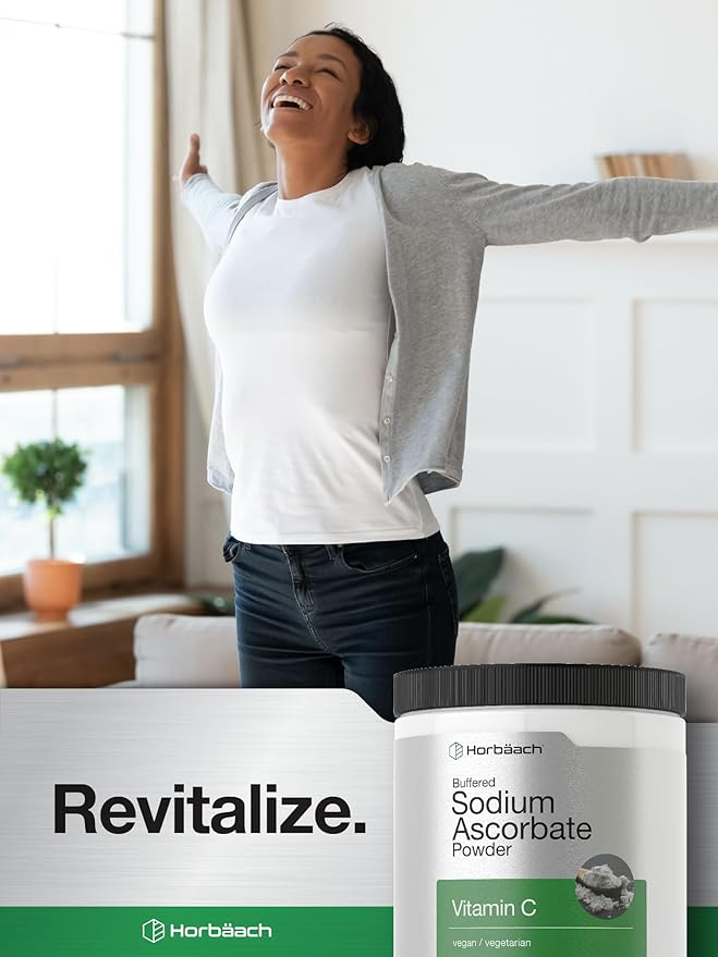 Horbäach Buffered Sodium Ascorbate Vitamin C Powder | 16 oz | Vegan, Non-GMO, and Gluten Free Supplement