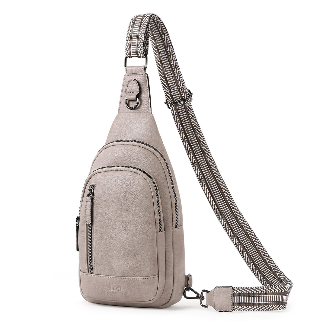 CLUCI Sling Bag for Women Crossbody Bag for Women Crossbody Bag Cross Body Bag for Woman Leather Large Sling Backpack Travel Cross Body Bag Hiking Cycling Grey
