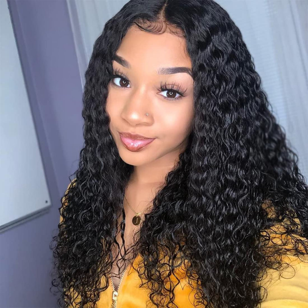 13X4 Hd Transparent Lace Front Wigs 200% Density Curly Human Hair Wigs For Black Women Glueless Wigs Wear And Go Pre Plcuked Wit