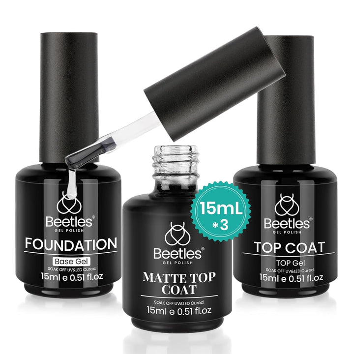 Beetles 4 Pcs Base & Top Coat Gel Kit | Acid-Free Nail Primer Set for Women