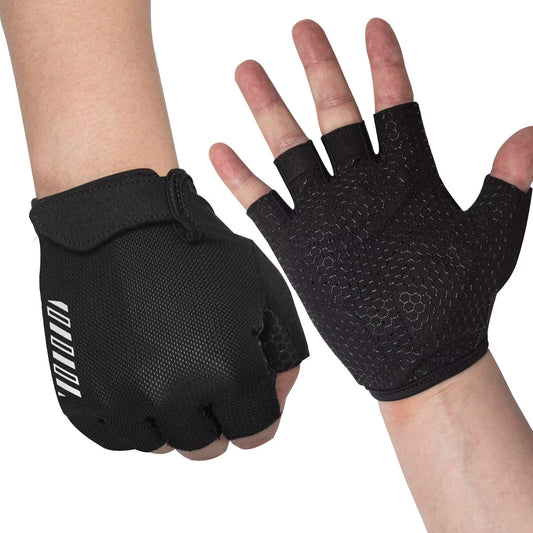 RIGWARL Workout Gloves, Lightweight Fitness Gloves with Full Palm Protection and Excellent Grip for Men Women, Weight Lifting Gloves for Cycling Pull ups Exercise (Thin Padding-Black, XS)