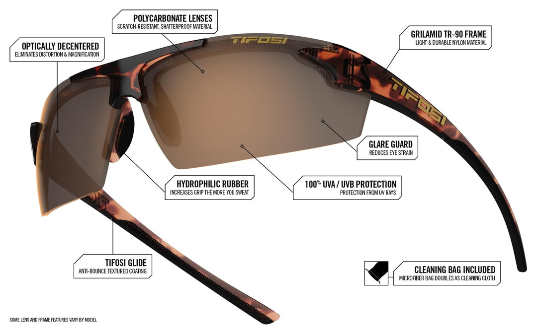 Tifosi Optics Track Sunglasses (Satin Vapor, AC Red)