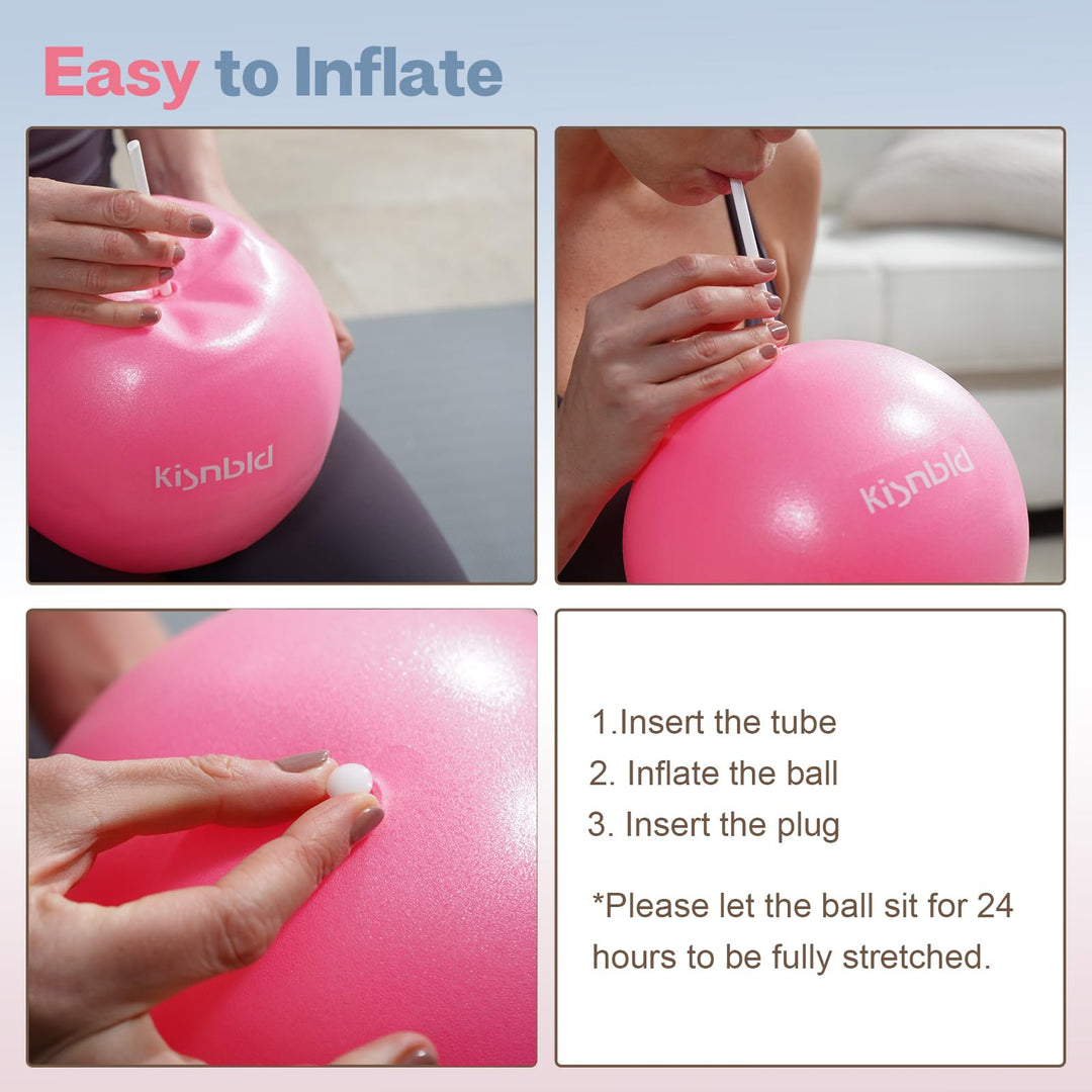 kisnbld Small Exercise Ball, 9 Inch Mini Pilates Ball, Anti Burst and Slip Resistant Mini Yoga Ball for Stability, Fitness, Physical Therapy, Stretching & Core Strength Workout at Home Gym & Office