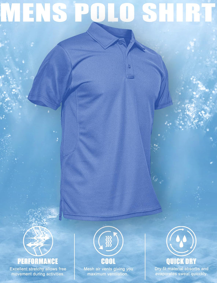 MAGCOMSEN Quick Dry Polo Shirts for Men Short Sleeve Polo Shirts for Men Summer T Shirts for Men Golf Polos for Men Fall Shirts Mens Fishing Shirts