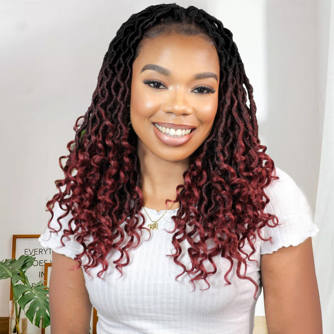 Karida Goddess Locs Crochet Hair 14 Inch, 8 Packs Faux Locs Crochet Hair For Black Women, Crochet Goddess Faux Locs With Curly E