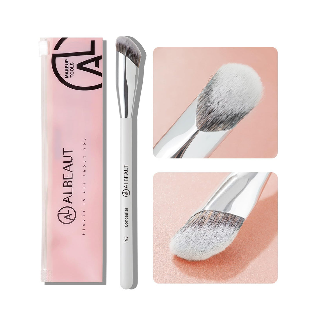 Albeaut Concealer Brush, Under Eye Makeup Small Angled Precision Face Blending Brush, Eye Liquid Cream Foundation Concealer For