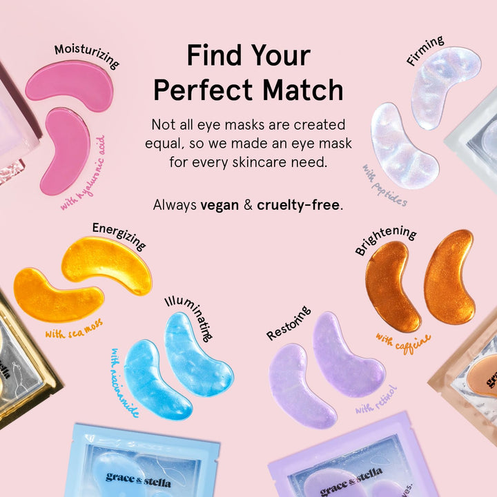 Under Eye Mask | Reduce Dark Circles & Puffiness | Vegan Gel Patches for Women