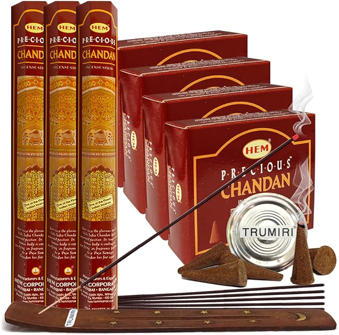 Sandalwood Incense Sticks and Cone Incense Holder Variety Pack #2 Bundle insence insense insienso