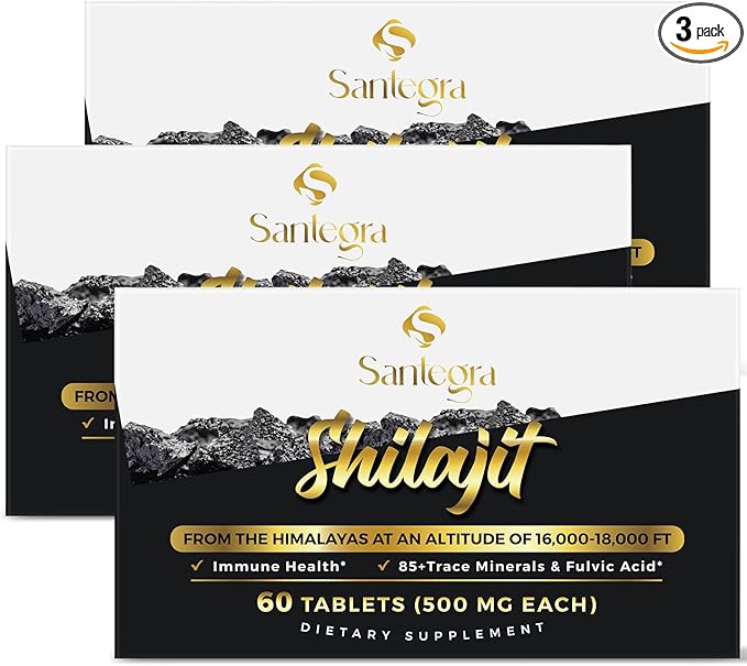 30,000 MG Shilajit Tablets, 100% Shilajit Pure Tablets 180 Counts - Shilajit Himalayan Organic Rich in Fulvic Acid & 85+ Trace Minerals, Shilajit Resin Supplement for Energy & Immune System