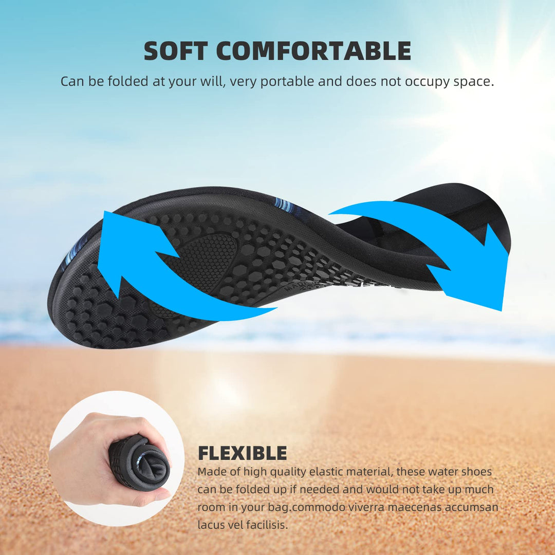 ATHMILE Water Shoes Women Men Barefoot Aqua Socks Quick-Dry for Beach Swim Pool Yoga Camping Cruise Surf Sport