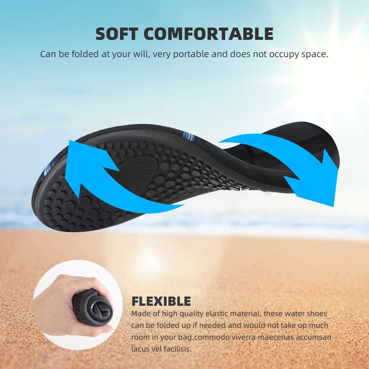 ATHMILE Water Shoes Women Men Barefoot Aqua Socks Quick-Dry for Beach Swim Pool Yoga Camping Cruise Surf Sport