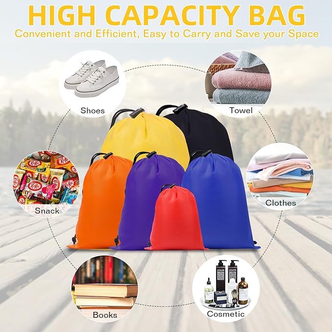 iMucci Upgrade Waterproof Drawstring Bag Sack Nylon Bag Ditty Bag for Gym Traveling, Hiking, Yoga, Shopping