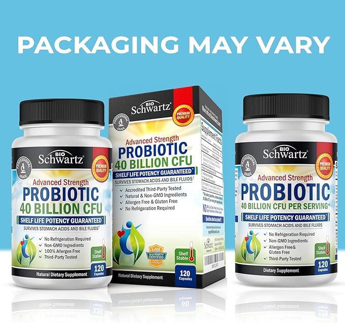 40 Billion CFU Daily Probiotic Supplement (2 Month Supply) Plus Turmeric Curcumin with Black Pepper Extract 1500mg Complex (2 Month Supply)
