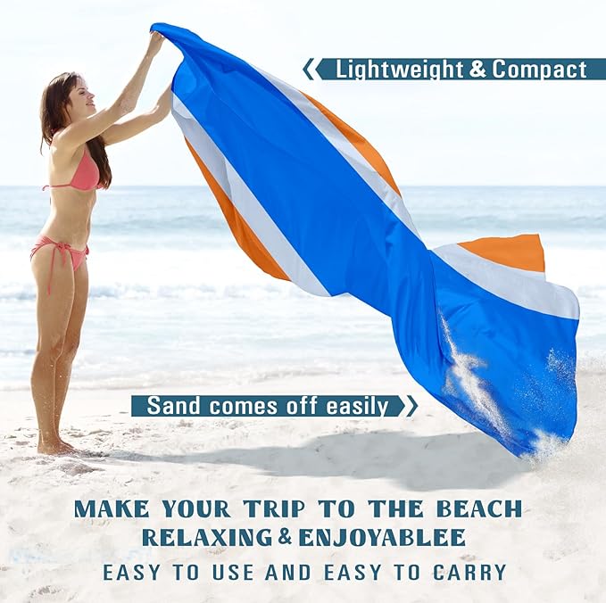 Beach Blanket Sandproof Waterproof 78''×81''1-5 Adults Oversized,Compact Lightweight Durable Beach Mat for Travel Camping Hiking Picnic Blanket