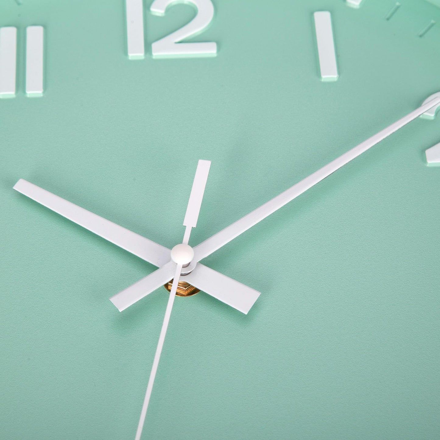 ACCSHINE Wall Clocks Modern Non-Ticking Silent 12 Inch Decro Quartz Blue Clock Battery Operated Easy to Read for Room, Home, Kitchen, Bedroom, Office, School (Green + White)