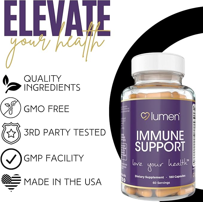 Immune Support for Women – with Elderberry, Zinc, Vitamins E, C & B6 – 180 Capsules – 60 Servings – Non-GMO, Gluten-Free, and Vegan-Friendly