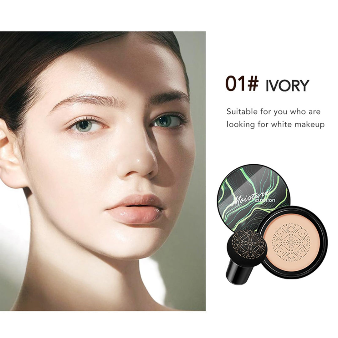 Jack and Jill Air Cushion CC Cream Photo-Ready Foundation Look In Seconds, Air Cushion CC Cream Mushroom Head, Natural Moisturizing CC Cream Makeup Long Lasting Concealer (Natural, 3.52 oz)