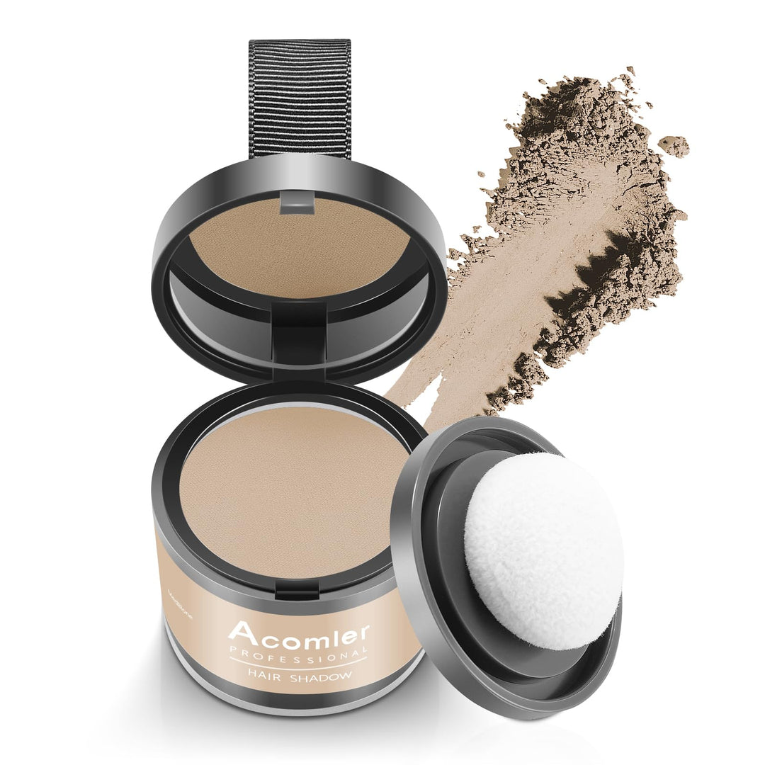 Acomler Instantly Root Cover Up Hairline Shadow Powder,Root Touch Up Hair Color Powder,Medium Blonde For Thinning Hair,Grey Hair