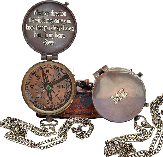 Engraved Compass, Gift for Husband,Anniversary,Wedding Gift for Him, Long Distance Boyfriend Gift, Fiance Gift I Miss You Long Distance Relationship Gift Boyfriend Gift