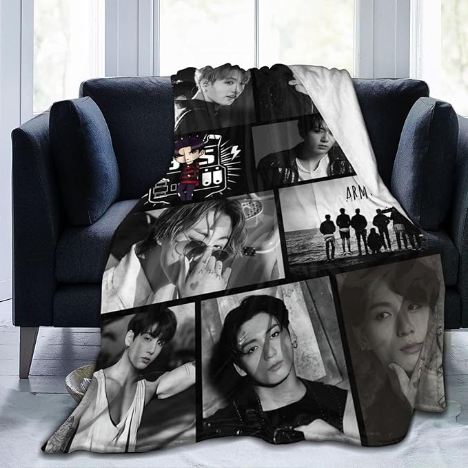 Blanket 50"X60" Soft and Comfortable Warm Fleece Throw Full Picture of Idol Group Blankets