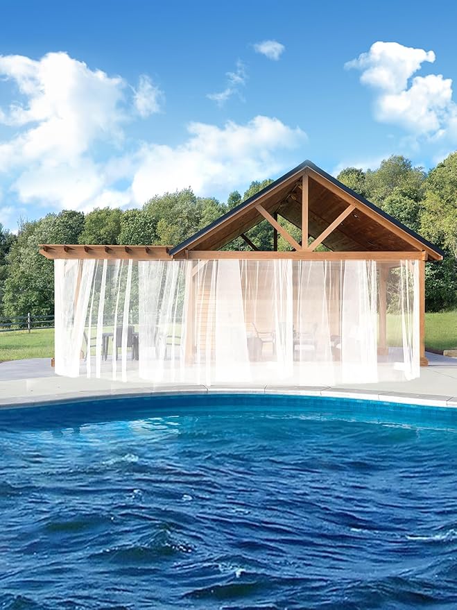 Mosquito Net for Patio - 10Ft x 65Ft for Each Garden Mesh Screen Barrier, Super Dense Patio Netting for Balcony Porch Umbrella Fruit Tree Gazebo Canopy RV Camping, White