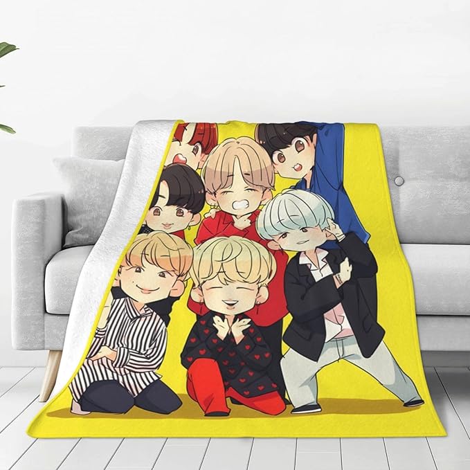 Blanket 50"X60" Soft and Comfortable Warm Fleece Throw Full Picture of Idol Group Blankets Yoga Blankets Beach Blanket Picnic Blankets for Dorm Room Decor Sofa Bed Camping Travel All Season