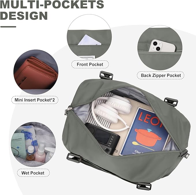 Travel Duffel Bag,Sports Tote Gym Bag,Shoulder Weekender Overnight Bag for Women