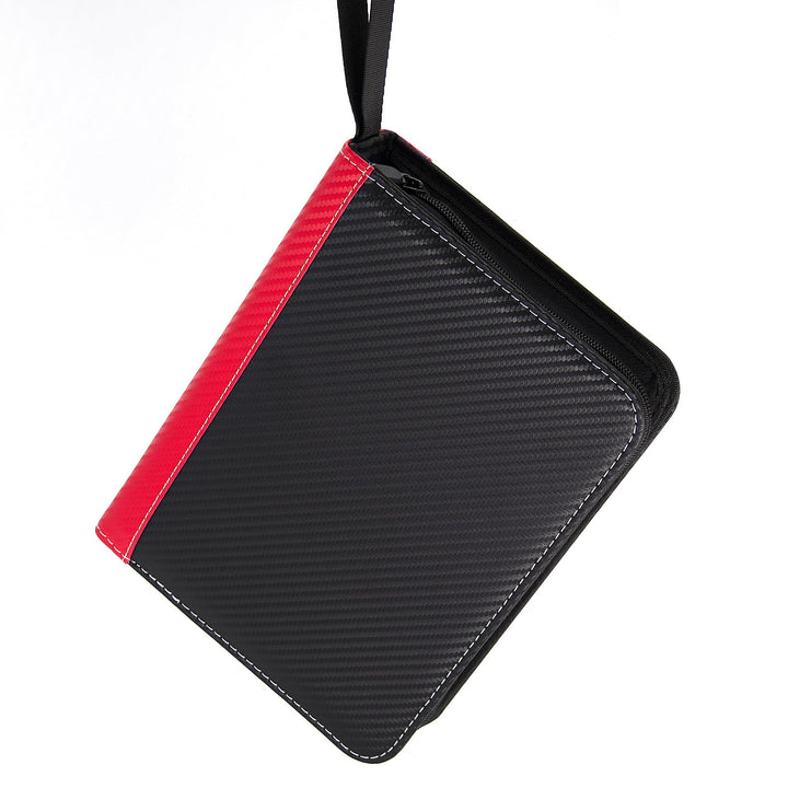 MaoKea Card Binder For Card 4-Pocket Sleeves with 440 Cards Holder,Game Collection Binder Card Holder Of Fit for TCGcard album,game card Yugioh Trading Sports Cards (Red and black)